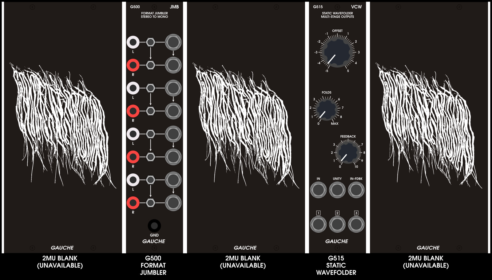 8MU Row of Gauche 5U modules