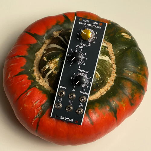 G315 module, placed on top of a green and orange pumpkin